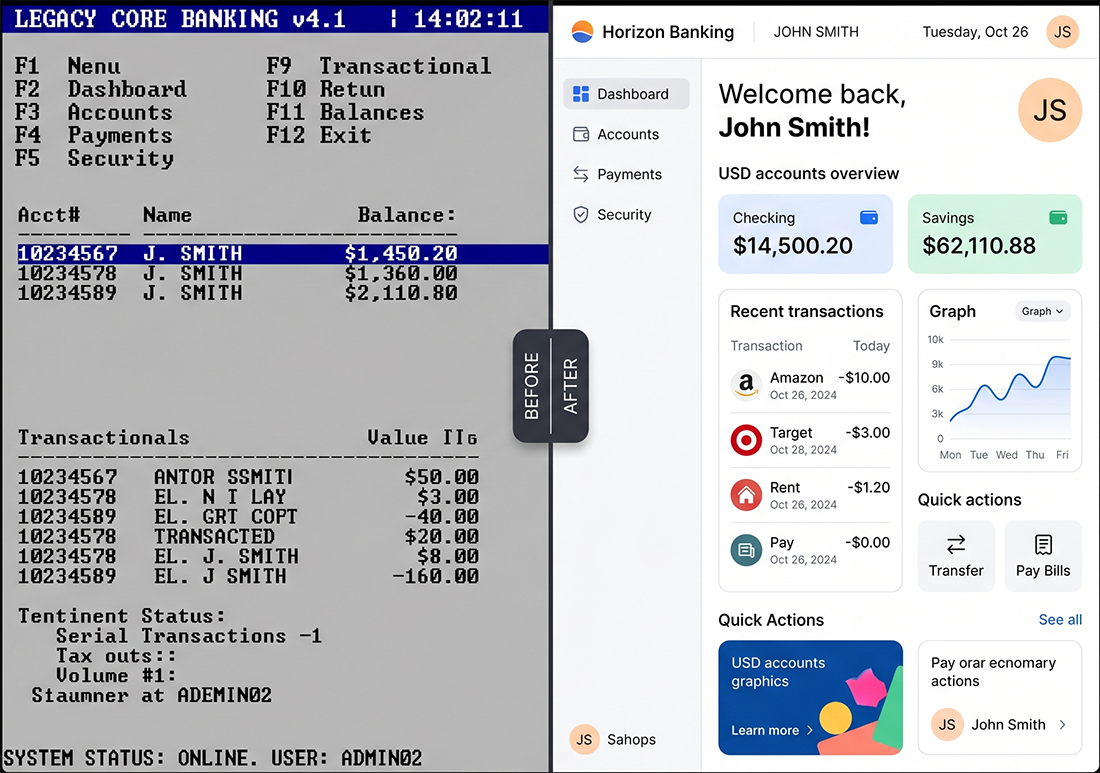 Legacy system integration visualization